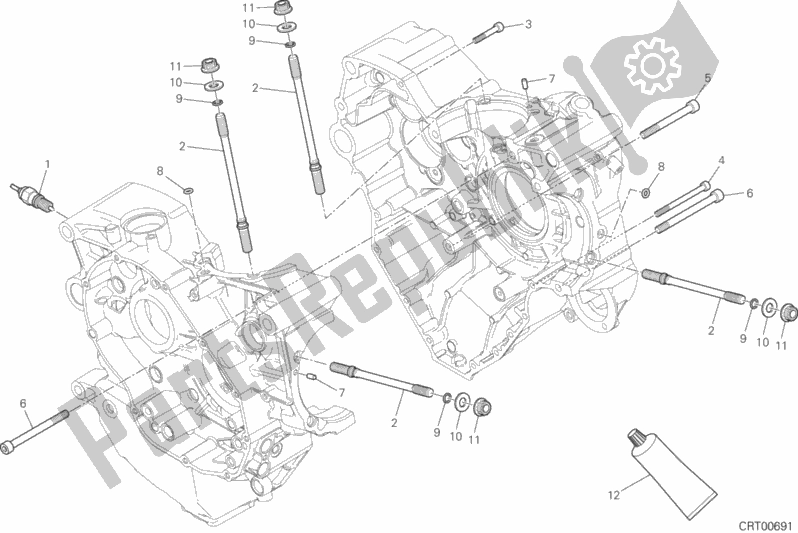 Alle onderdelen voor de 10a - Paar Halve Carters van de Ducati Multistrada 1200 ABS Sport Pack Brasil 2017
